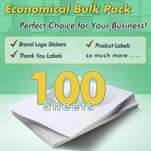 Miniatura 6 de Koala - Papel adhesivo brillante para impresora de inyección de tinta y láser, papel adhesivo fotográfico imprimible, 100 hojas de 8.5 x 11