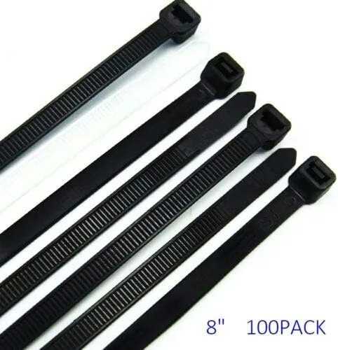 Miniatura 3 de MaxLLTo 8 "pulgadas resistente a los rayos UV de nylon plástico Cable Zip Wire Tie 40 lbs Negro Paquete de 100