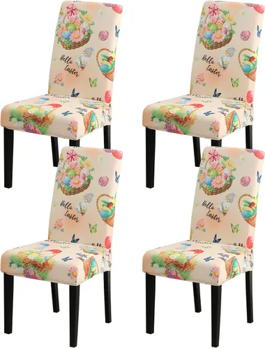 Miniatura 123 de JQinHome Juego de 8 fundas para sillas de comedor, fundas de alta elasticidad extraíbles y lavables, fundas protectoras de asiento para silla