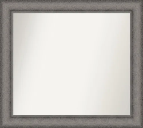 Miniatura 488 de Amanti Art Espejo de pared personalizado no biselado (24.5 x 24.5 pulgadas), marco gris marrón alta, varios tamaños personalizados, espejo de baño