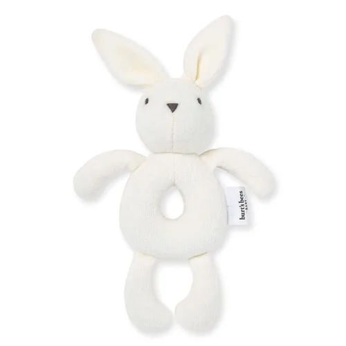 Burt's Bees Baby Sonajero Unisex para Bebé, Peluche Sensorial de Animales de Guardería Hecho con Carcasa de Algodón 100% Orgánico y Relleno de Bunny