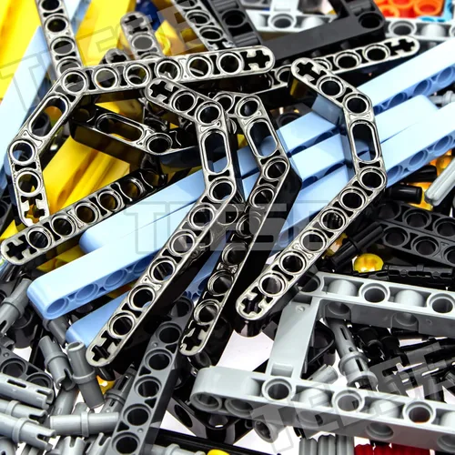Miniatura 5 de TEESE 430 pines de eje de marco de haz, compatibles con piezas técnicas, para bloques STEM-MOC-EV3-Project-Track-Car-Bulk- (color aleatorio)