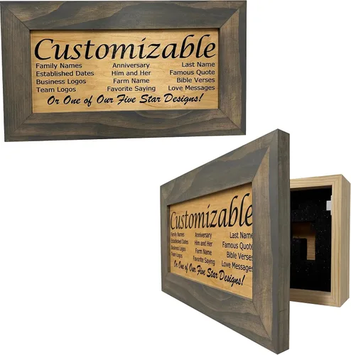 Miniatura 18 de Bellewood Designs Decoración de pared personalizable para armario de armas, caja fuerte personalizada para guardar tu pistola de forma segura a