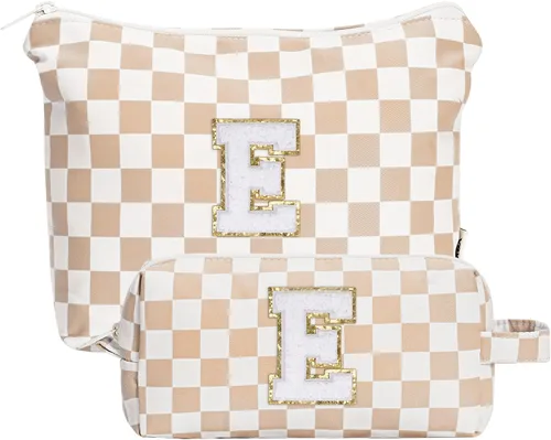 Miniatura 24 de Narwey Bolsa de maquillaje con inicial, regalos de graduación para adolescentes, niñas, niños y adolescentes, cosas de moda de 6 a 18 años, bolsa