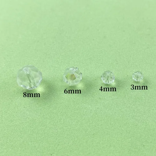 Miniatura 3 de 550 piezas Cuentas de cristal redondas de 3mm 4mm 6mm 8mm Cuentas espaciadoras redondas facetadas para joyería, pulseras, aretes, collares, Serie