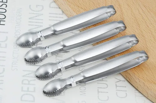 Miniatura 4 de HINMAY Pinzas para azúcar de 10,16 cm, mini pinzas para servir, acero inoxidable, pinzas para aperitivos, juego de 4