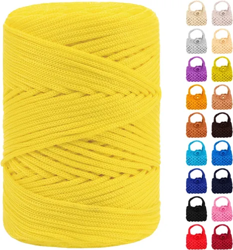 Miniatura 13 de Cordón de macramé de poliéster de 0.118 in x 185 yardas, cordón trenzado de macramé, bolsa de ganchillo, hilo de poliéster para ganchillo, bolsa