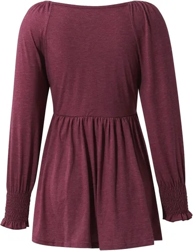 Miniatura 2 de Fragarn Camiseta casual de manga larga con cuello en V para mujer