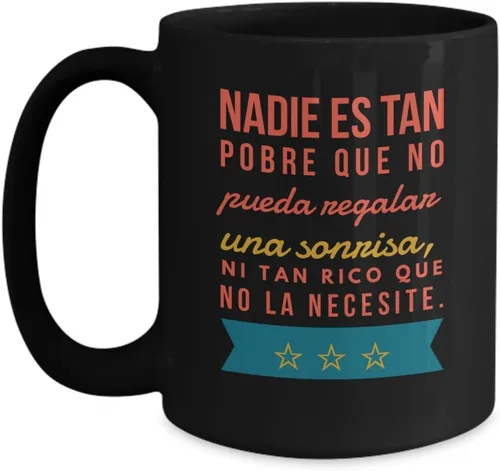 Miniatura 5 de Taza Cafe Sonrisa Vaso, taza de café divertidas, tazas personalizadas, taza de café inspiradoras, taza con mensajes positivos., 11onza