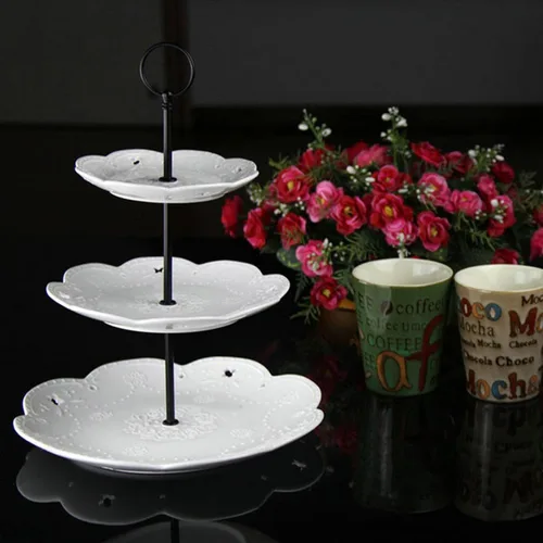 Miniatura 5 de Snadulor - Soporte redondo para tartas de 3 niveles y 13 pulgadas