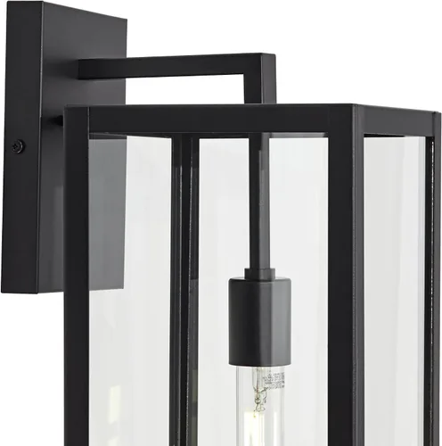 Miniatura 3 de John Timberland Titan - Juego de 2 lámparas de pared modernas para exteriores, marco rectangular negro místico, paneles de cristal transparente