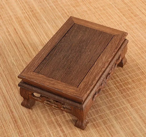 Miniatura 4 de GOLDY&WENDY Base rectangular de madera de ala de pollo con base de palisandro florero planta estatua de Buda soporte de exhibición pedestal