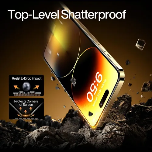 Miniatura 2 de SMARTDEVIL Paquete de 3 protectores de pantalla para iPhone 14 con 3 protectores de lente de cámara, película de vidrio templado transparente 9H