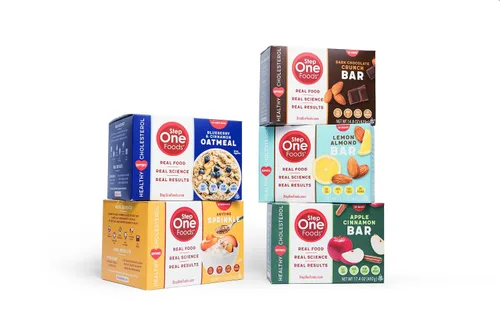 Miniatura 10 de Step One Foods Barras de manzana y canela, esteroles vegetales saludables para el corazón, omega 3 y fibra dietética sin gluten, sin OMG, veganas