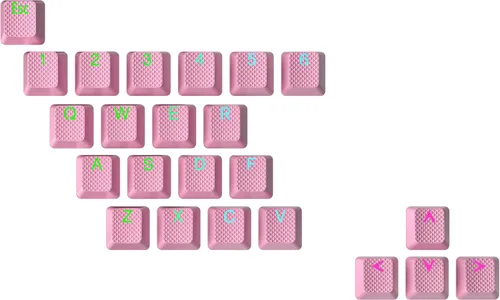 Miniatura 8 de Conjunto de teclas de goma Ranked Doble disparo translúcido Perfil OEM para teclado mecánico de juegos (Café Cuarzo, 23 teclas)
