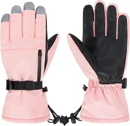 Zando Guantes de nieve para niños y niñas, guantes impermeables de invierno, guantes de esquí para niños, guantes de viento cálidos