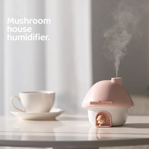 Miniatura 2 de Lindo humidificador de casa de hongos, humidificador pequeño de niebla fría de 10.1 fl oz, mini humidificador de aire portátil recargable por USB