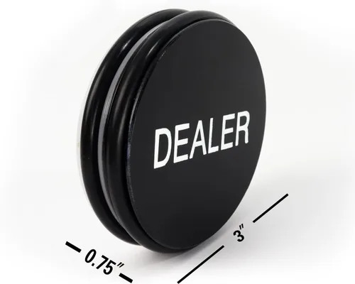 Miniatura 2 de GSE - Botón de disco de acrílico transparente de doble cara de 3 pulgadas para juegos de cartas de apuestas, Texas Hold 'em, noches de póquer