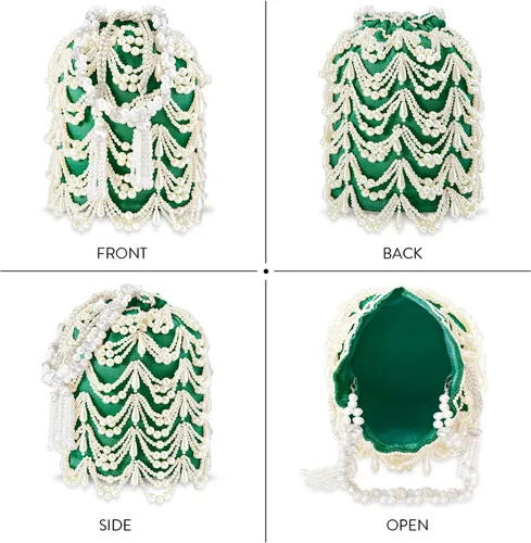 Miniatura 4 de Aheli Indian Potli Bags For Women Evening Bag Clutch Ethnic Bride Purse With Drawstring