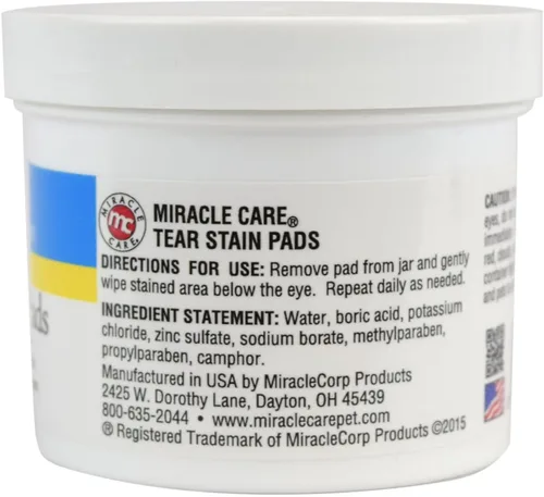 Miniatura 2 de Miracle Care Almohadillas para manchas de lágrimas, 90 almohadillas preempapadas de un solo uso para limpiar y calmar suavemente los ojos de perros