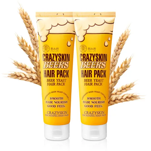 Miniatura 6 de CRAZY SKIN Máscara de tratamiento capilar – Levadura de cerveza de pH 5.5, proteína, queratina, aceite de argán, colágeno – Repara el cabello seco