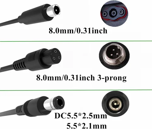 Miniatura 7 de Cargador eléctrico de scooter Hover-1 de 42 V, 2 A, cargador de repuesto para batería de scooter de litio de 36 V, Gotrax, Maxshot V1, Hiboy