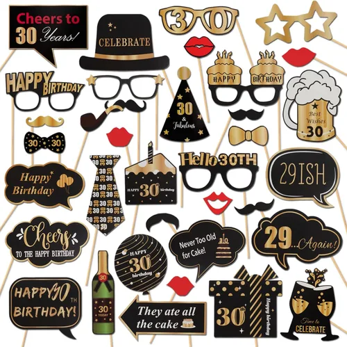Miniatura 18 de LINGTEER Accesorios para fotomatón de fiesta de cumpleaños feliz 20, saludos a cumpleaños 20, accesorios de decoración para fiesta de cumpleaños