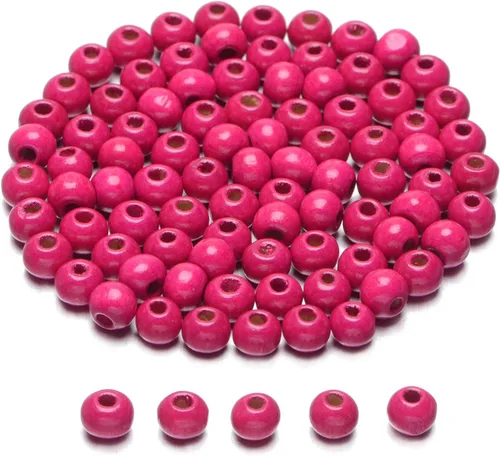 Miniatura 20 de AD Beads Cuentas de madera con espacio libre para manualidades, cuentas de madera con agujero grande surtidas para hacer collares, pulseras