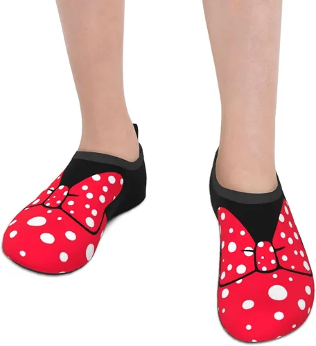 Miniatura 4 de Fashion Kawaii Red Bow Polka Dot Water Shoes for Boys and Girls, Kid Quick Dry Non-Slip Water Skin Barefoot Sports Shoes Aqua Socks for Beach Swim