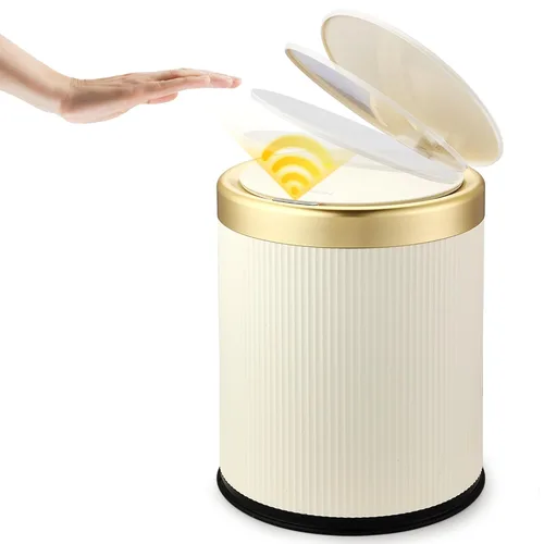 Miniatura 13 de Cubo de basura automático con sensor de movimiento para baño con tapa, cubo de basura sin contacto de 2.8 galones, bote de basura pequeño