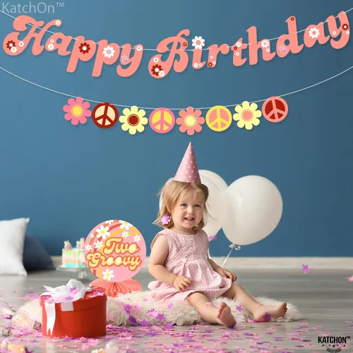Miniatura 7 de KatchOn, Groovy - Cartel de feliz cumpleaños, grande, de 10 pies, sin bricolaje, dos geniales carteles de cumpleaños para decoraciones de fiesta