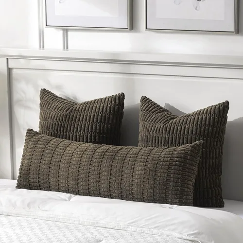 Miniatura 238 de Fancy Homi - Paquete de 2 fundas de almohada decorativas de color taupe de 22 x 22 pulgadas para sala de estar, sofá, cama, estilo rústico, bohemio