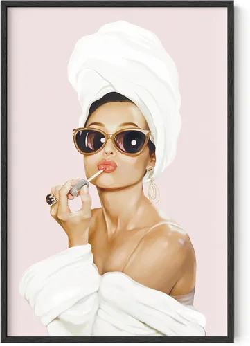 Miniatura 16 de HAUS AND HUES Arte de Pared de Audrey Hepburn – Póster Enmarcado Rosa, Decoración de Maquillaje Glamorosa, Impresión Vogue de Celebridad