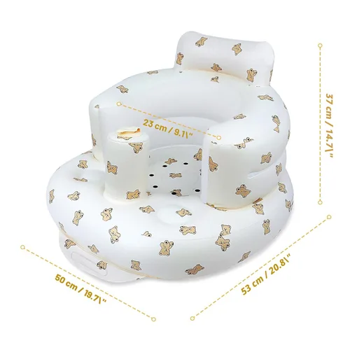 Miniatura 4 de EKEPE Asiento inflable para bebé para bebés de 3 meses en adelante, asientos de piso para bebé para sentarse, asientos para bebé para infantes