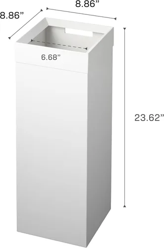 Miniatura 8 de YAMAZAKI Home - Cubo de basura delgado y alto, moderno, cuadrado, de acero con asa, papelera de metal blanco para cocina, baño u oficina, 7.25