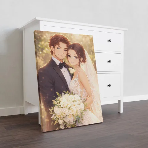 Miniatura 9 de Retrato de anime personalizado de lujo, impresión de retrato de pareja personalizada, retratos de fotos, regalo personalizado para ella, él, esposa