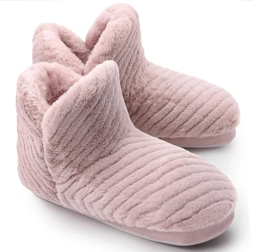 Miniatura 6 de HOMEHOT Pantuflas de invierno para mujer, cálidas, cómodas, suaves, forro de piel sintética, con forro polar