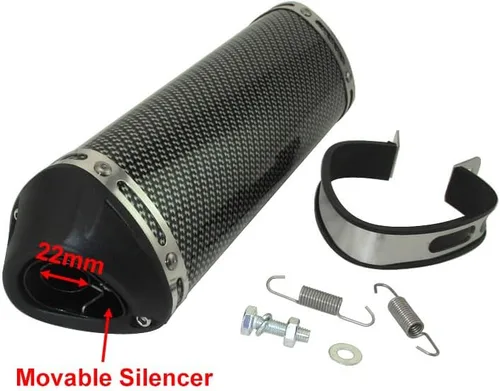 Miniatura 3 de Silenciador de escape de 38 mm con silenciador extraíble y abrazadera para 125cc 140cc 150cc 160cc Pit Dirt Bike ATV Quad Motorcycle Motocross XR