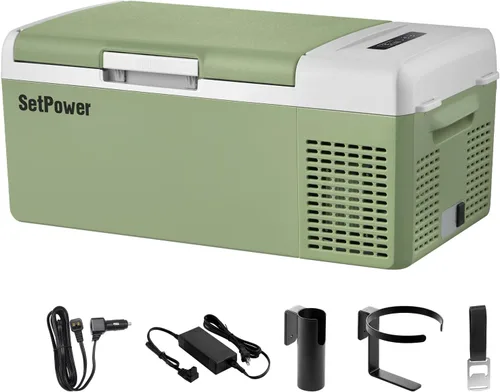 Miniatura 9 de Setpower FC15 Refrigerador Portátil Enfriador Eléctrico Con Adaptador AC, 15L/15.8QT Refrigerador de Carro de 12 Voltios, -4℉-68℉ Refrigerador