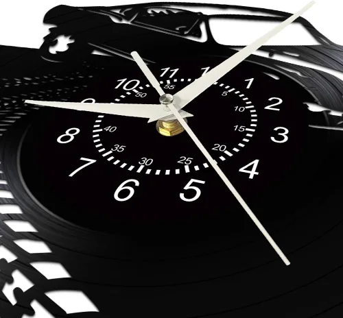 Miniatura 5 de Reloj de pared retro para automóvil, reloj de garaje clásico de 12 pulgadas, reloj de cuarzo silencioso sin tictac, funciona con pilas, vintage, Sin