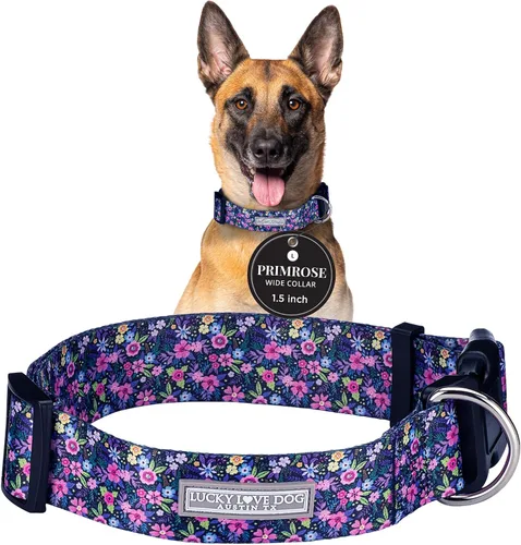 Miniatura 26 de Lucky Love Dog Collar Ancho para Perros - Collar Ajustable, Duradero, Tejido Suave y Cómodo de 1.5 Pulgadas de Ancho para Perros Machos y Hembras