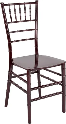 Flash Furniture Silla Chiavari apilable de resina de caoba serie HERCULES
