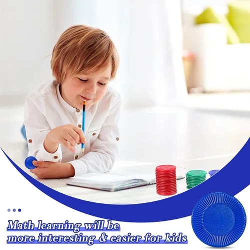 Miniatura 3 de Skylety 400 fichas de póquer de plástico Fichas de juego de 4 colores para niños jugando aprendiendo matemáticas contando juegos de bingo tarjeta
