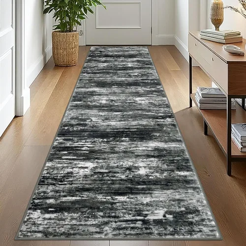 Miniatura 143 de KOZYFLY – Alfombra de pasillo moderna y lavable de diseño abstracto verde, 2 x 5 pies, antideslizante, suave y de pelo corto, ideal para cocina