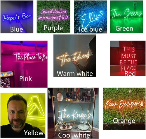 Miniatura 7 de Letrero de neón personalizado con nombre, con luz de neón para decoración de pared, letreros deportivos personalizables con luz LED para decoración