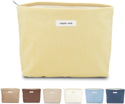 Miniatura 31 de Sminra Bolsa de Maquillaje Bolsa de Cosméticos Bolsa de Aseo de Lona Preppy para Mujeres Linda Bolsa con Cremallera Organizador Accesorios de Viaje