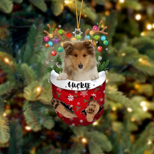 Miniatura 150 de Adorno de Navidad personalizado para perro Airedale Terrier en bolsillo de nieve, adorno para árbol de Navidad, idea de regalo para amantes