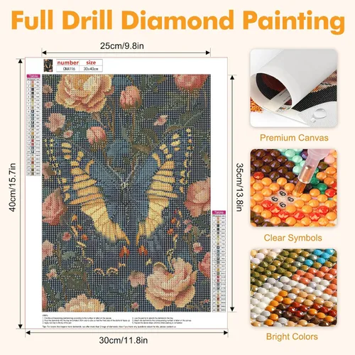 Miniatura 4 de NAIMOER Kits de arte de diamantes de mariposa para adultos principiantes, kit de pintura de diamante 5D, arte de gemas de taladro completo por