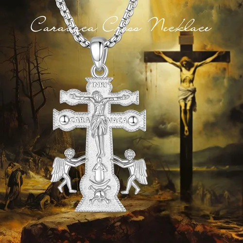 Miniatura 363 de EUDORA Collar de plata de ley 925, San Cristóbal y San Benito, San Miguel, Virgen María, San Judas Tadeo, Cruz de Buen Pastor y Arcángel, Medalla