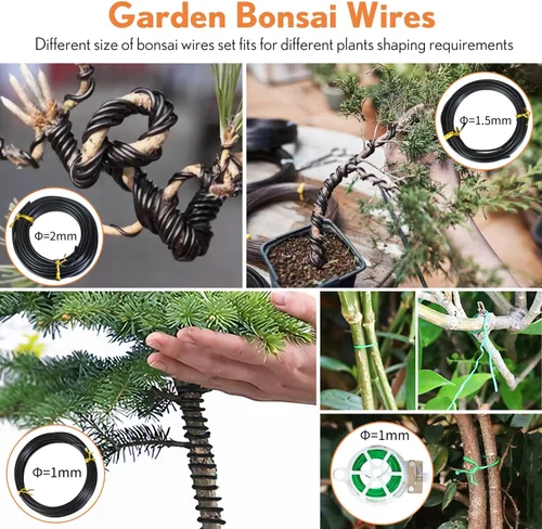 Miniatura 4 de Kit de Herramientas para Bonsái de 20 Piezas, Juego de Herramientas de Jardín para Principiantes, Regalos de Jardinería para Mujeres y Hombres